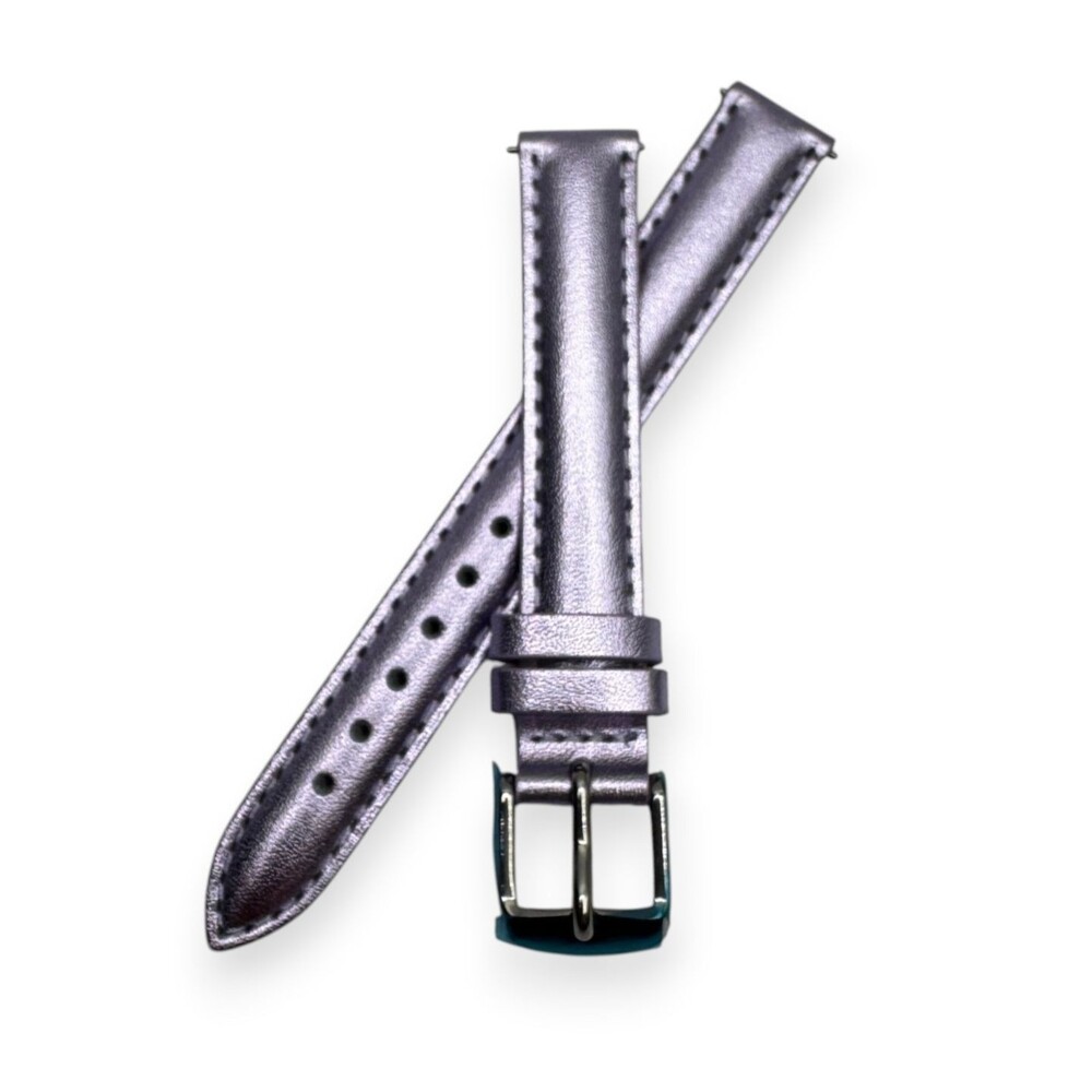 Lavender Metallic Foil 12mm Leather Watch Strap Fits Michele Quick Release NWOT